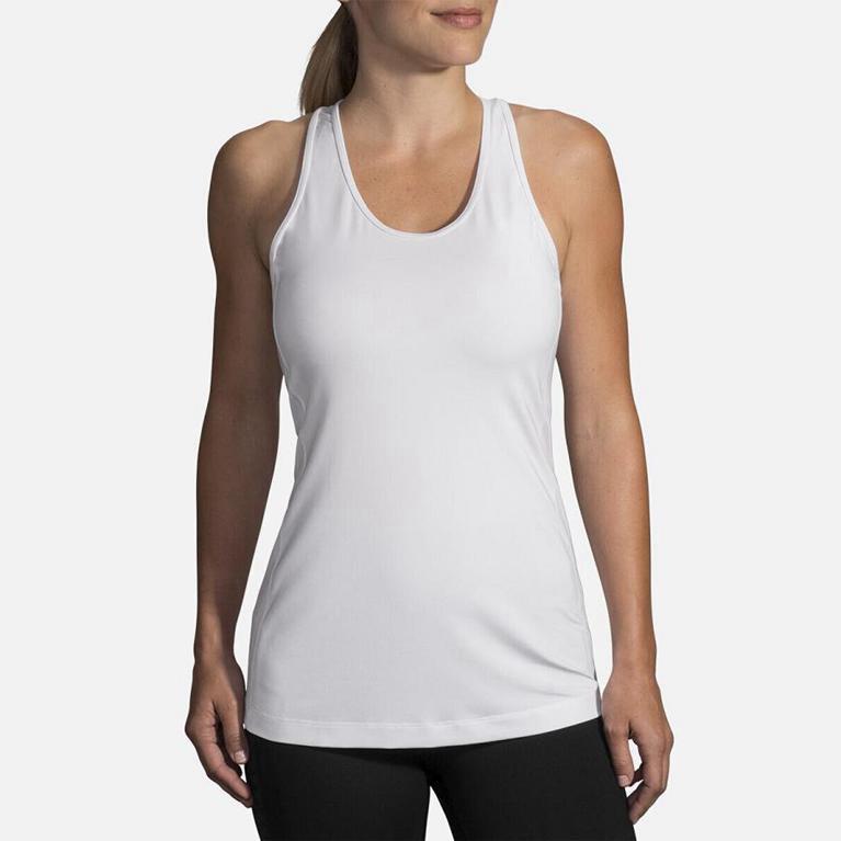 Brooks PICK-UP Running Tank Top Womens Canada - White (JBO907251)